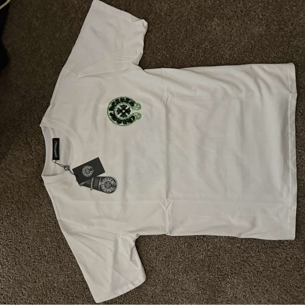 Chrome Hearts White Tee with Green Graphic